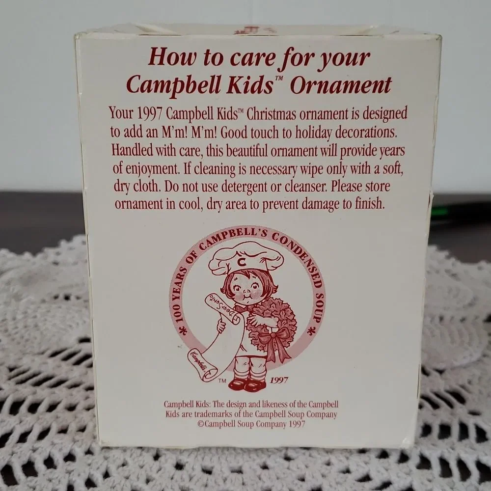 Vintage 1997 Campbell Kids 100th Anniversary Collector's Edition Ornament